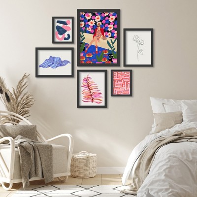 Pastel Tropics By Modern Tropical - Modern Botanical 8 Piece Black Framed Art  Set - Americanflat : Target