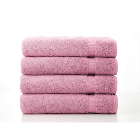 American Soft Linen Bath Towels 100% Turkish Cotton 4 Piece Luxury Bath  Towel Sets for Bathroom - Violet Purple 