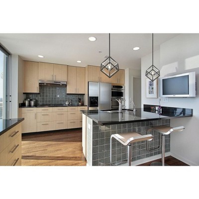 Euclid 12" Chrome and Matte Black Contemporary Mini Pendant