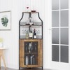 Whizmax Corner Wine Bar Cabinet with Detachable Wine Rack, Bar Cabinet with Glass Holder, Small Sideboard and Buffet Cabinet with Mesh Door - 3 of 4