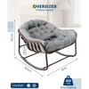 Outdoor Rocking Chair, Oversized Wicker Lounge Chair with Cushion and Metal Frame, Patio Rattan Egg Rocker for Balcony Backyard Porch Bedroom - 2 of 4