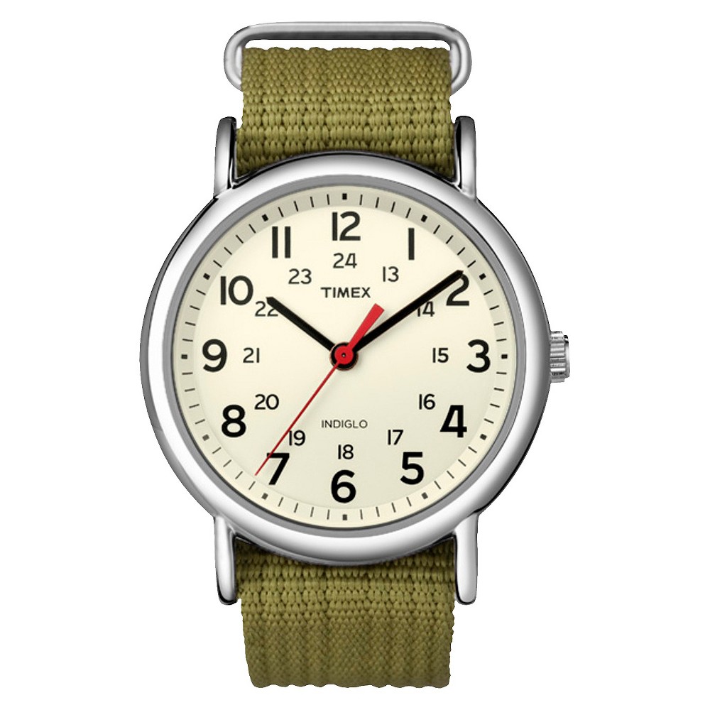 Photos - Wrist Watch Timex Weekender Slip Thru Nylon Strap Watch - Green T2N651JT 