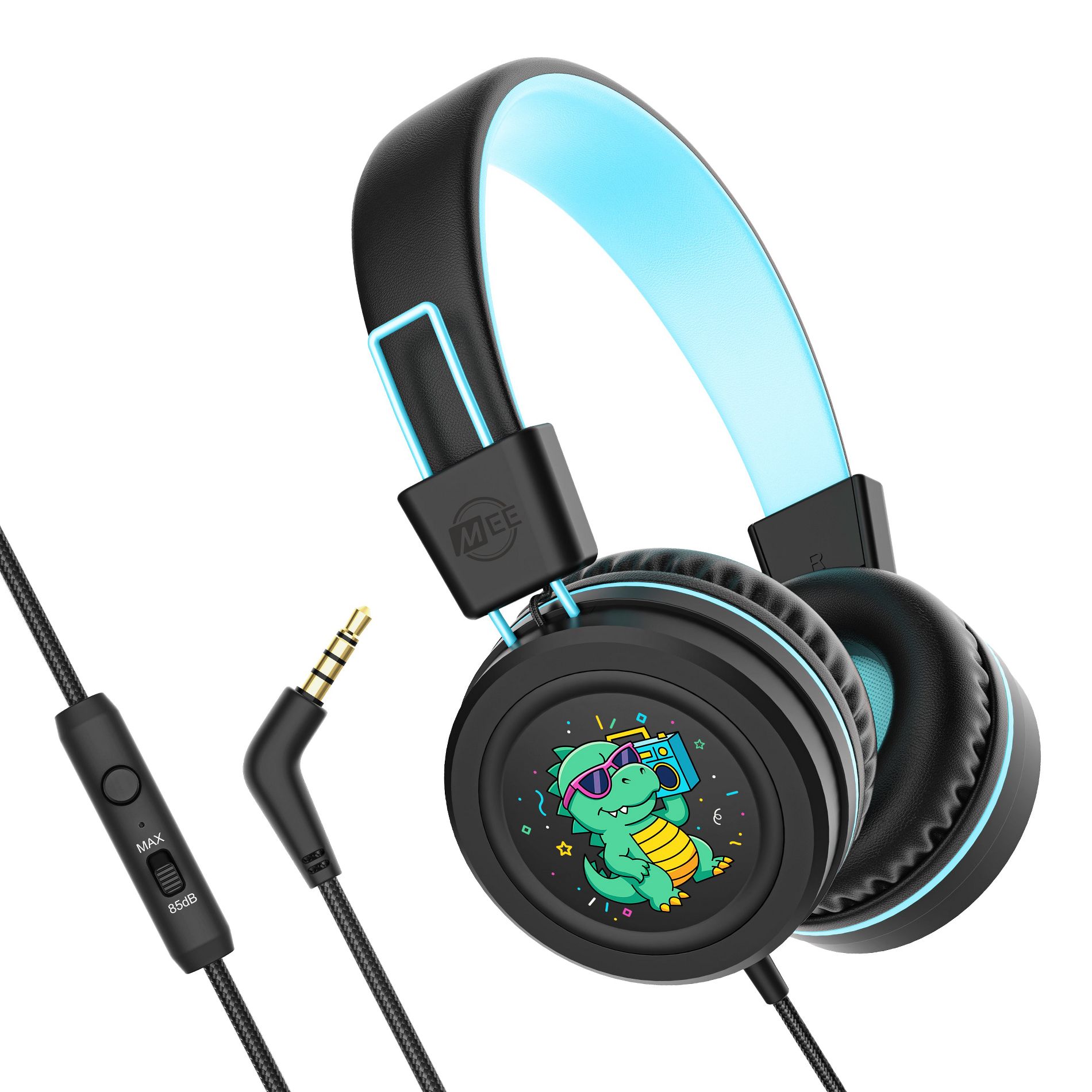 MEE audio KidJamz KJ55AUX 3.5mm Safe Listening Kid's Headphones with Headset & Color Graphics