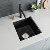 PROOX Matte Black Granite Composite 18 in. Undermount Bar Sink with Basket Strainer - 3 of 4