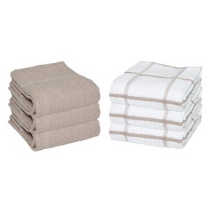 Sloppy Chef Premier Kitchen Towels (Pack of 6), 15x25, Windowpane Pattern, Cotton - 1 of 4