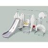 7 in 1 Toddler Slide and Swing Set for Age 1-3, Kids Slide Climber with Adjustable Swing and Basketball Hoop, Soccer Golf and Ring Toss Game - 2 of 4