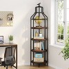Hommoo 4-Tier Industrial Bookshelf with Bird Cage Design Brown - 3 of 4