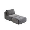 TIRAMISUBEST Memory Foam Single Floor Sofa, Modular Chaise Lounge with Ottoman, Corduroy Armless Chair with Back Pillow - 4 of 4