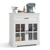 Glass Door Sideboard with Drawer, Adjustable Shelves, and Ample Storage for Kitchen, Dining, or Living Room - 2 of 4