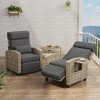 Outdoor Recliner Chair with Cushion/Side Table, Patio Reclining Chairs with Adjustable Back and Footrest, Garden Lounge Furniture - 3 of 4