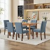 Button Tufted Dining Chairs Set - Upholstered Fabric Kitchen Chairs with Wood Legs & Padded Seats - Living Room Kitchen Furniture - 2 of 4