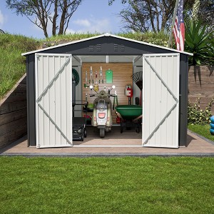 NicBex 10*8ft Outdoor Storage Shed Weatherproof Garden Shed with Sliding Door and Apex Roof for Garden, Lawn - 1 of 4
