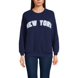 Lands' End Women's Serious Sweats Relaxed Long Sleeve Crew Neck Sweatshirt - 1 of 3