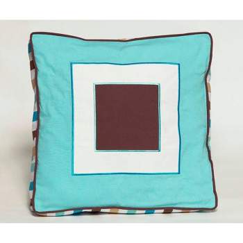 Bacati - Mod Stripes Aqua Throw Pillow
