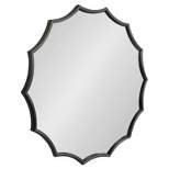 34" x 33" Lalina Scalloped Round Framed Accent Mirror Black - Kate & Laurel All Things Decor