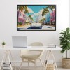 Stupell Industries Classic Car in Tropical Town Framed Giclee Art, Black, 30" x 20" - 3 of 4