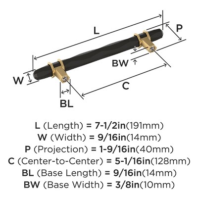 Modern Matte Black Bronze and Champagne Bronze Bar Pull with Mounting Hardware
