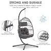 Brafab Hanging Egg Chair with Steel Stand and Fluffy Cushion, Lounge Wicker Iron Swing Chairs for Indoor Outdoor Patio Garden - 2 of 4