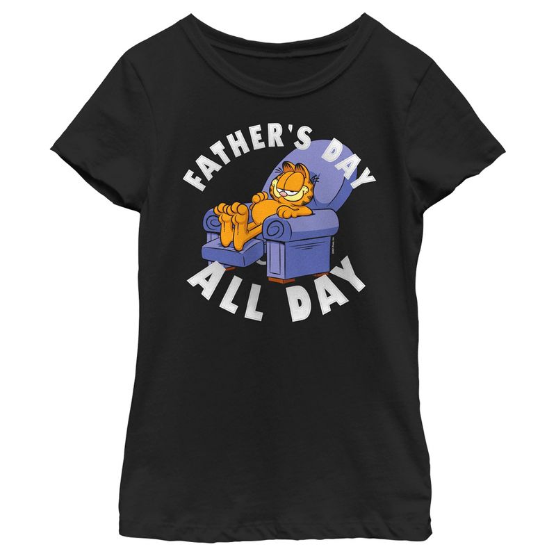 Girl's Garfield Father's Day All Day T-Shirt, 1 of 5