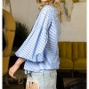 Women's V-Neck Printed Puff Sleeve Shirt - CEZELE - 3 of 3