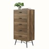 CAVINAS 4/5/6 Drawers Dresser for Bedroom,Modern Dresser with Black Handles and Legs for Kids Room,Living Room and Hallway,Brown - 4 of 4