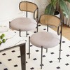 Okak Set of 2/4 Upholstered Rattan Back Round Dining Chair with Metal Legs,Armless Accent Dining Chairs for Dining Room,Kitchen - 4 of 4