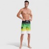 Anna-Kaci Men's Stripe Swim Shorts with Cargo Pocket and Adjustable Drawstring Waist - 3 of 4