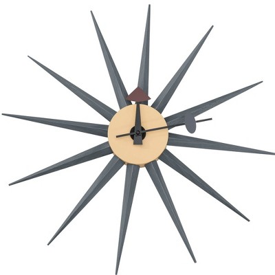LeisureMod Maxi Colorful Star Wall Clock – Modern Silent Design