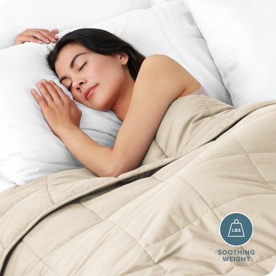 King Size Sand Cotton Weighted Blanket with Glass Beads