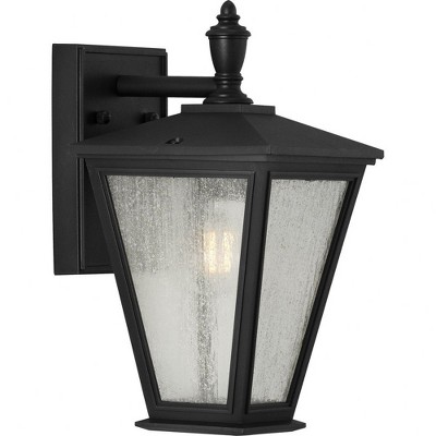 Progress Lighting Cardiff 1-Light Wall Lantern in Black, Clear Seeded Glass, DURASHIELD Finish