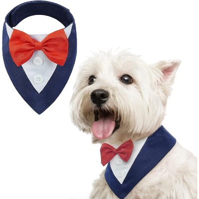 Dog Tuxedo, Formal Wedding Bandana Collar with Bow Tie, Adjustable Pet Party Tuxedo, Valentine's Outfit, Cosplay