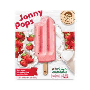 JonnyPops Strawberries & Cream Frozen Fruit Bars - 4pk/8.25oz - 1 of 4