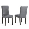 Set of 2 Verano Side Chairs Espresso/Gray - Steve Silver Co.: Parsons Style, Faux Leather, Nailhead Trim - 2 of 3