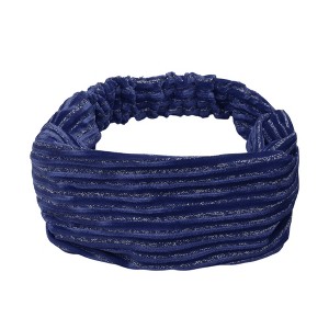 Unique Bargains Women's Horizontal Stripes Wide Fabric Headband 1 Pc - 1 of 4