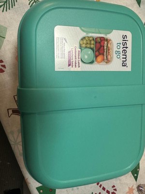 Sistema 1.1 Liter To Go Split Lunch Box, Minty Teal 