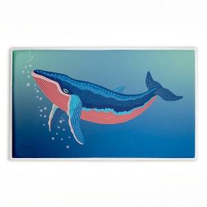 Stupell Industries Coastal Whale With Bubbles Printed Plush Bath Mat And Bath Rug, Design By Darlene Seale, 18"X30" - 1 of 4
