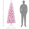 Aghana Digitals 6ft Slim Pink Artificial Christmas Tree with Snow Flocked Pine Shape, Realistic - 3 of 4