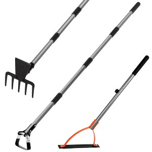 Walensee Garden Tool Set with Action Hoe, Cultivator & Weed Cutter, Sharp Serrated Blades (3-Piece) - 1 of 4