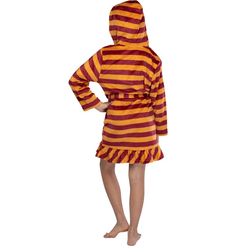 Harry Potter Girls' Striped Ruffle Plush Fleece Robe, 3 of 5
