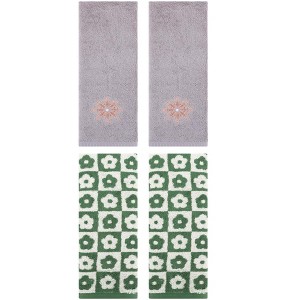 REGALWOVEN 4 Pcs Cotton Soft Absorbent Decorative Bathroom Hand Towel - 1 of 4