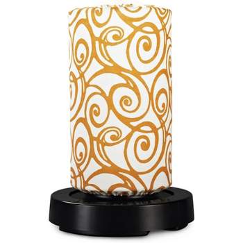 Patio Living Concepts PatioGlo LED Table Lamp, Bright White, Orange Swirl Fabric Cover 73800