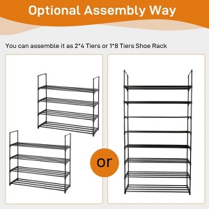 Karl Home 8-Tier Or 2*4-Tier Black Iron Pipe 35.59in. W Shoe Rack - 1 of 4