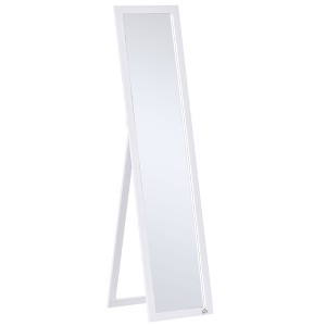 HOMCOM Full Length Glass Mirror, Freestanding or Wall Mounted Dress Mirror for Bedroom, Living Room, Bathroom, White - 1 of 4