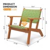 Karl Home | Mid-century Patio Accent Chair with Hand Woven Back & Seat - 2 of 4