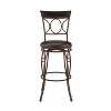 29.9" Circles Back Upholstery Swivel Seat Barstool Metal/Brown - Linon: Faux Leather, Foam Cushion, Fixed Height - 3 of 4