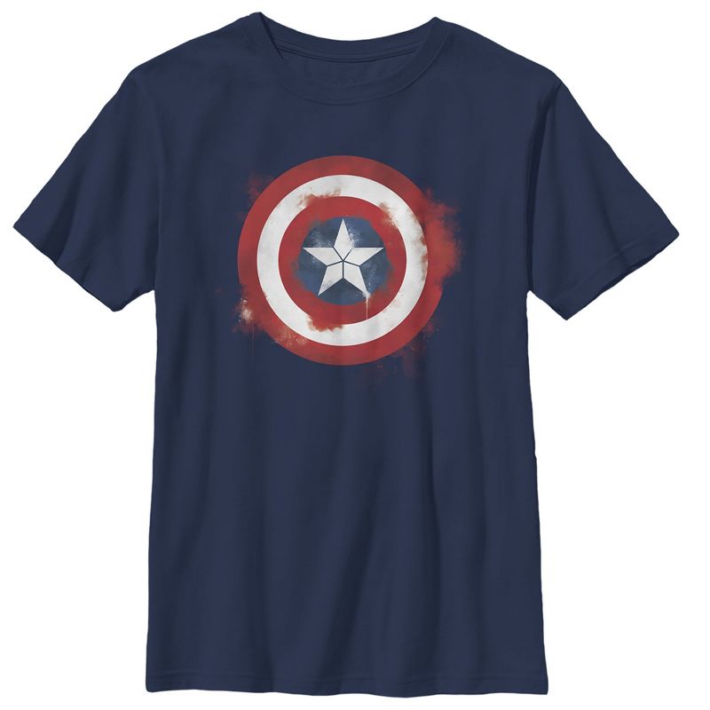 Boy's Marvel Avengers: Endgame Cap Smudged Shield T-Shirt, 1 of 4