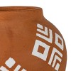 White Geo Accent Terracotta Vase - Foreside Home & Garden - 3 of 4