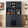 TIRAMISUBEST Coffee Bar Cabinet Kitchen Cabinet, Farmhouse Wine Cabinet with Drawers shelves and cabinets, Buffet Cabinet Wine & Glass Racks - 2 of 4