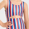 Girls' Striped One Piece Swimsuit - Cat & Jack™ Red/Blue/White - 3 of 3