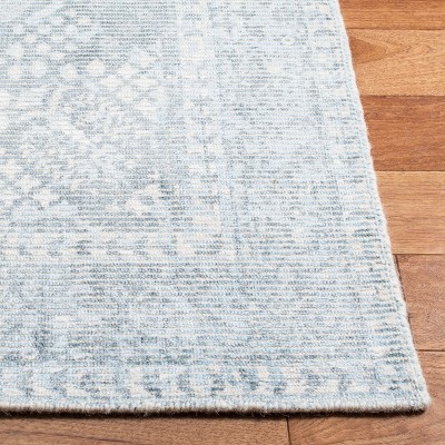 Handmade Tufted Gray Wool and Silk 6' Square Rug
